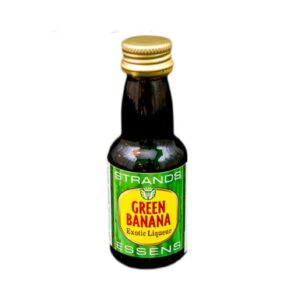 Płyn w małej brązowej butelce z zielono żółtą etykietą. Butelka ze złotą zakrętką.