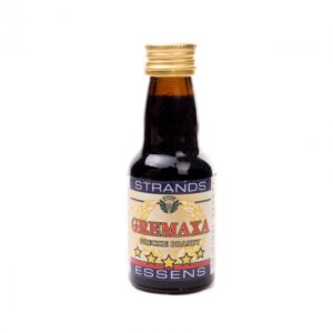 Zaprawka Gremaxa Brandy to płyn w przezroczystej butelce z etykietą. Butelka ze złotą zakrętką.